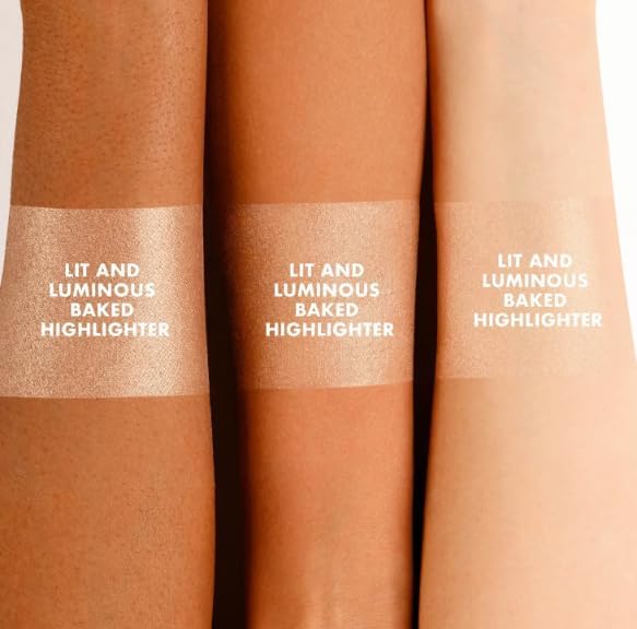 Highlighter - Lit and Luminous Baked Powder for Radiant Glow, Cruelty-Free, Vegan, 0.56 oz