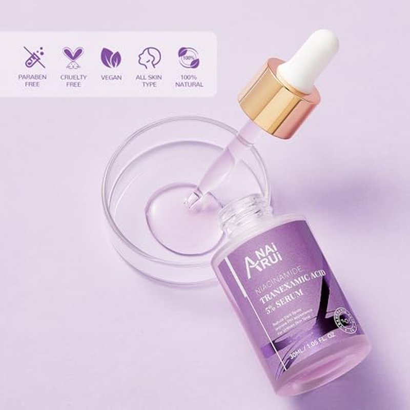 ANAI RUI 5% Tranexamic Acid Serum With Niacinamide, Kojic Acid, Arbutin, Dark Spot Care, PIH, for Uneven Skin Tone 1FL.Oz