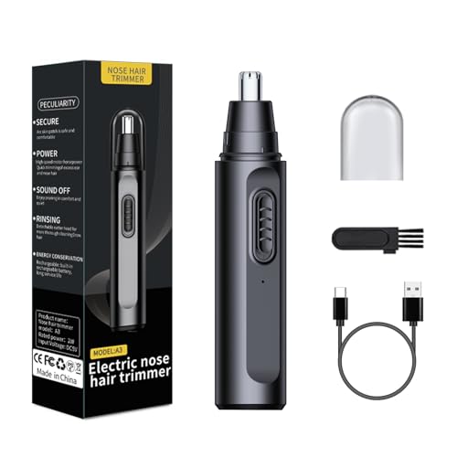 Nose Hair Trimmer for Men Women, USB Rechargeable Electric Ear Nose Hair Trimmer Clipper, Professional IPX7 Waterproof Dual Edge Blades for Easy Cleaning