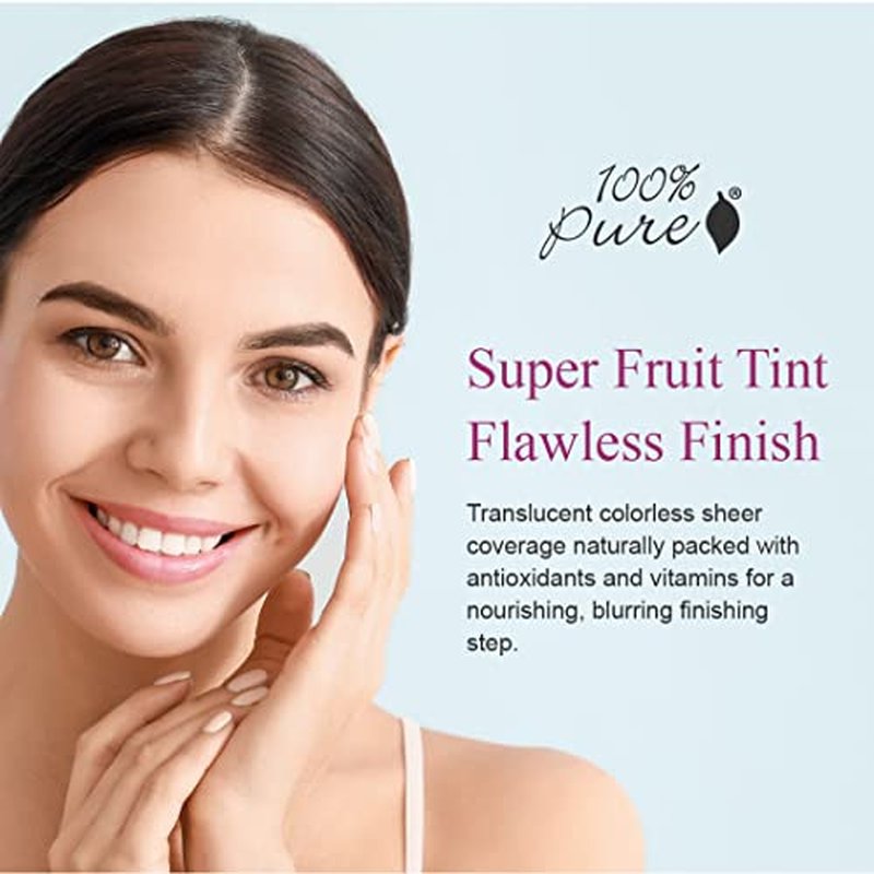100% PURE Bamboo Blur Powder Tinted Setting Mattifying Face Makeup, Oil Absorbing Pore Minimizing Light Finish - Long Lasting, Vegan, Fruit Pigmented Translucent Color (Sheer) - 0.2 Oz