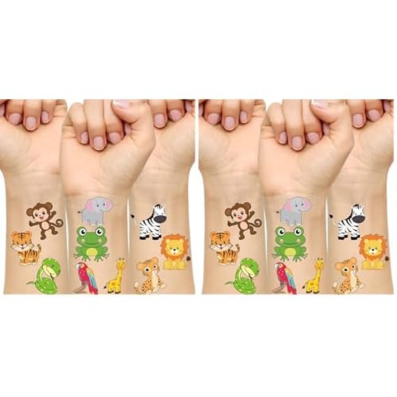 Fancy Land Animal Tattoos for Kids Safari Jungle Temporary Tattoo for Animals Birthday Party Favors Goodie Bag Stuffers 60Pcs (Pack of 2)