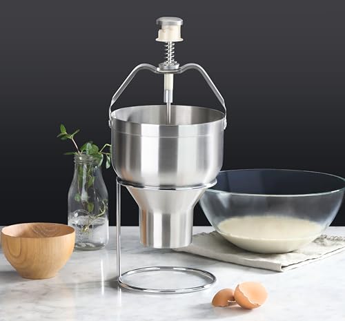 Stainless Steel Pancake Batter Dispenser with Stand - Commercial Kitchen Tool