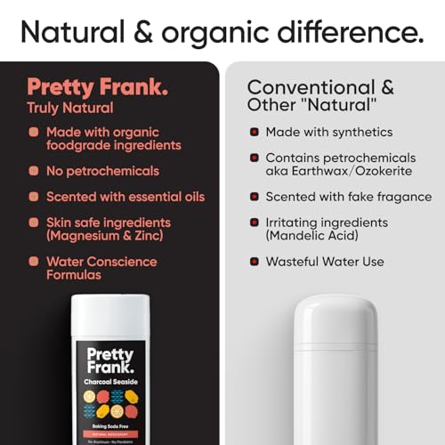 Pretty Frank Charcoal Seaside Deodorant Stick 2.7oz Pack of 2 - Natural & Aluminum-Free