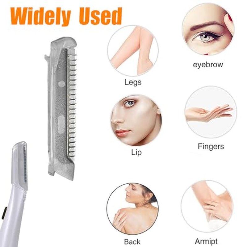 18 Pieces for Flawless Replacement Heads for Finishing Touch Flawless Dermaplane Glo, Lighted Facial Exfoliator, Replacement Blades for Facial and Eyebrow Hair Removal (18 Pcs)