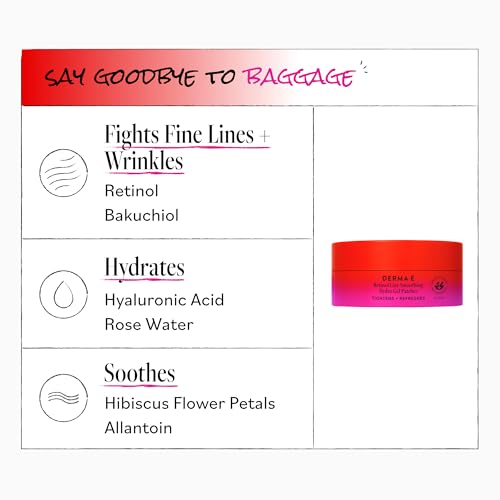 Derma E Retinol Line Smoothing Hydro Gel Under Eye Patches - 30 Pairs - Pack of 1