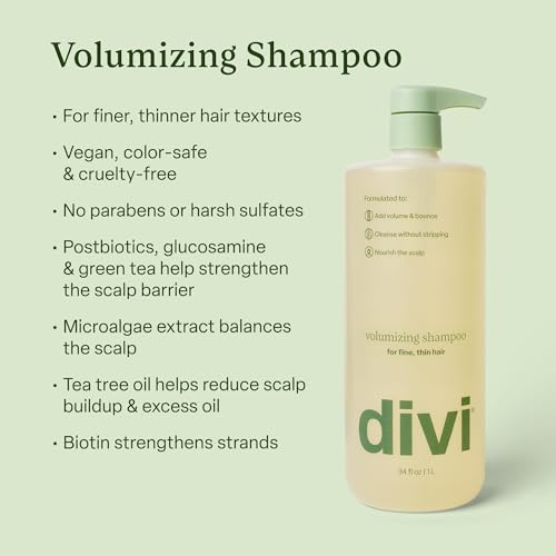 Divi Volumizing Shampoo for Fine Thin Hair 34 fl oz - Postbiotics & Nourishing Formula