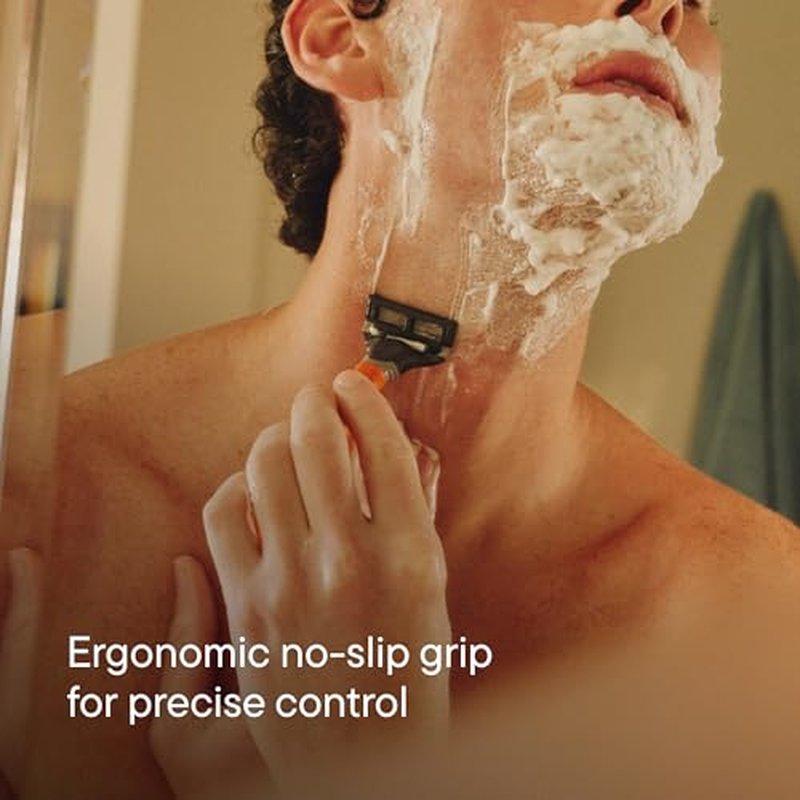 Harry's Original Shaving Kit for Men - 1 Razor Handle, 3 Razor Blade Refills, Foaming Shave Gel, and Travel Blade Cover - German Engineered - Sage