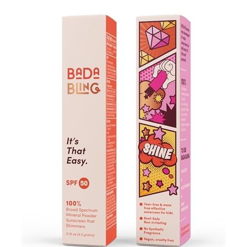 Bada Boom Bada Bling Shimmer Mineral Translucent Sunscreen Powder, Brush on SPF 50 and Sparkles
