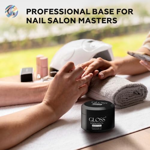 GLOSS Rubber Base Gel Polish 30ml - Long-Lasting Nail Adhesion & Flexibility