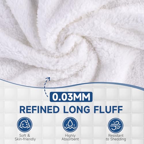 Coral Velvet Washcloths Bulk -240 Pack, Highly Absorbent and Soft White Face Towels, Multi-Purpose Washcloths and Hand Towels for Bathroom, Hotel, Spa and Gym, 12 x 12 inches