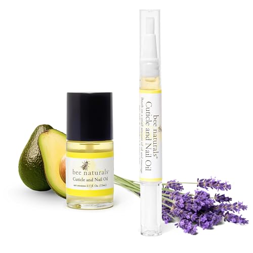 Bee Naturals Nail & Cuticle Oil Kit ? Nourishing Nail Strengthener with Vitamin E, Olive & Avocado Oils ? Lavender Lemon & Tea Tree Aromatherapy ? Easy Pen Applicator for Healthy, Revitalized Nails