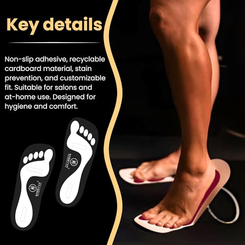 KOBBTAN Disposable Spray Tan Feet Pads Black 120 Pairs for Salon & Home Use