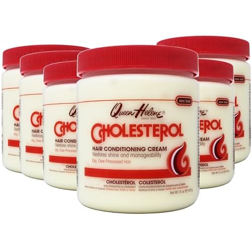 Queen Helene Cholesterol Hair Conditioning Cream, 15 Oz (Pack of 6) (Packaging May Vary)