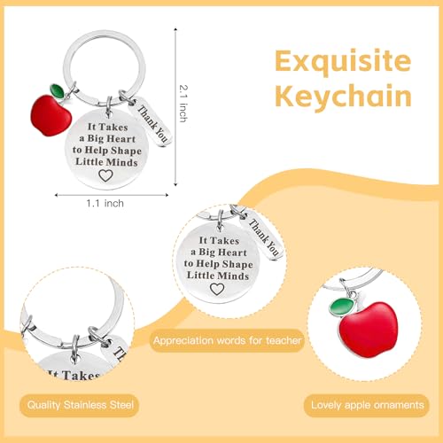 Teacher Appreciation Gifts Set - 12 Pieces with Glass Mug, Makeup Bags & Keychains - Thank You Gifts for Teachers