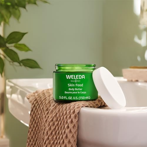 Weleda Skin Food Body Butter 5 Fluid Ounce & Skin Food Lip Butter, 0.27 Ounce, Plant Rich Moisturizing Lip Care with Sunflower Seed Oil, Chamomile and Calendula