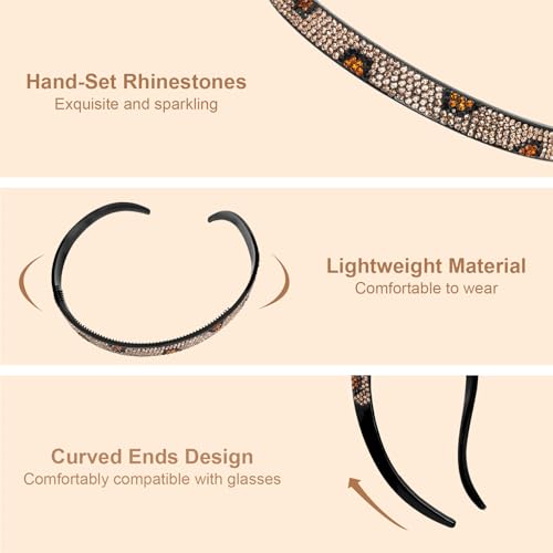 Fashion Glitter Sparkly Diamond Headbands for Eyewear AB Silver - Non-Slip Comfortable Women & Girls Hair Accessories