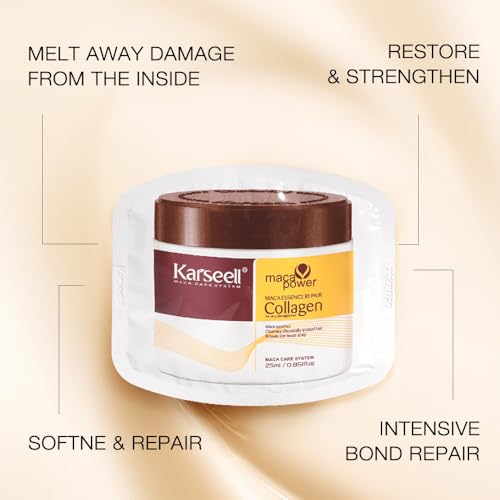 Karseell Collagen Hair Mask Pack of 24 - 25ml Deep Repair & Hydration, Travel Size