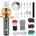 PELCAS Grey Electric Nail Grinder with 10 Speeds & LED Light, Cordless & Rechargeable