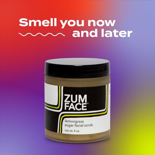 Zum Indigo Wild Lemongrass Sugar Facial Scrub 4 oz Pack of 2 - Gentle Exfoliator with Jojoba, Coconut & Olive Oils