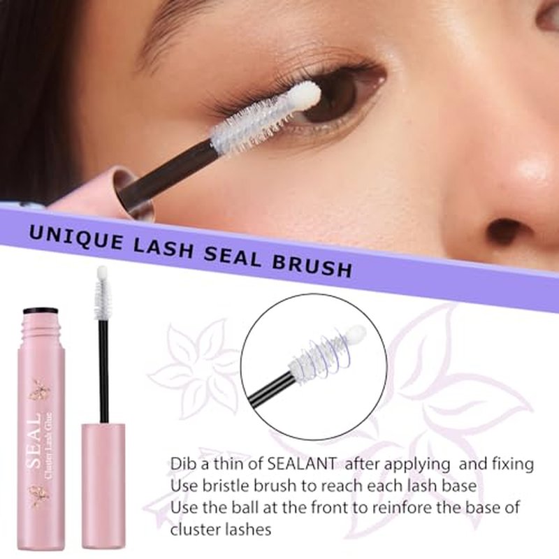 Lash Cluster Glue Bond & Seal ? Waterproof Lash Glue for Eyelash Clusters, Long-Lasting Lash Bond and Seal, Includes Lash Remover for Easy Removal