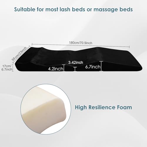 TDKDHoming 71x23in Ergonomic Lash Bed Topper with Removable Cover for Salons