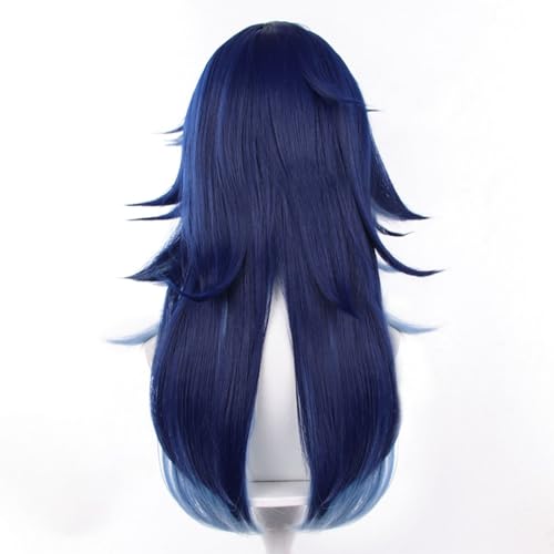 Dark Blue Mix Long Wig for Cosplay Anime Halloween Christmas - Servelove