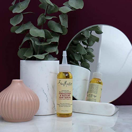 SheaMoisture Hair Serum Oil for Damaged Hair Jamaican Black Castor Oil Hair Oil with Shea Butter 2 oz
