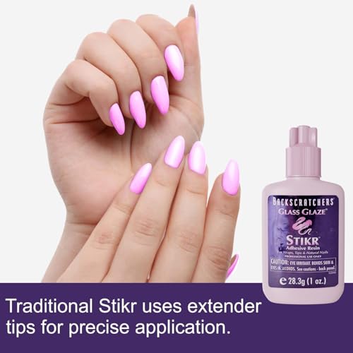 Backscratchers Glass Glaze Stikr Resin - Nail Wrap Adhesive for Tips, Extensions, and Charms