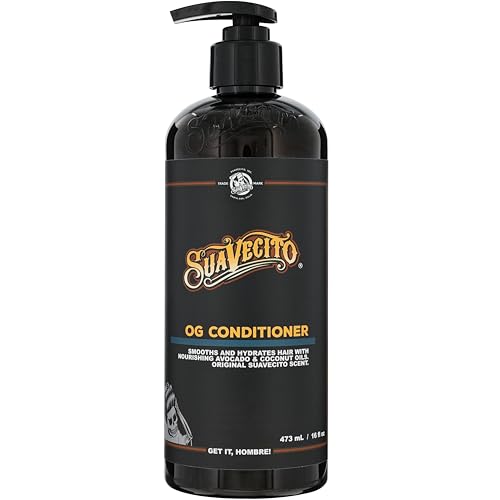 Suavecito OG Conditioner 16 oz Pump Bottle - Original Scent - Smooths & Hydrates, Nourishes & Moisturizes with Avocado and Coconut Oils - Repairs Dry Damaged Har - For All Hair Types, Sulfate Free