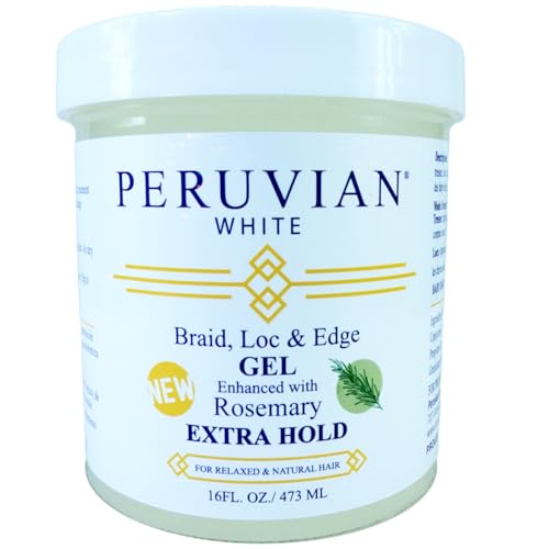 Peruvian White Extra Hold Braid, Loc & Edge Gel - Rosemary, 16 oz