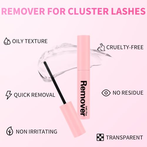 DIY Lash Extension Kit Individual Lash Clusters Kit 280Pcs with Lash Bond and Seal and Remover Tweezers for Lash Cluster Extensions Kit for Beginner(60D+80D D Kit, 10-16mm Mixed, 3D Fluffy)