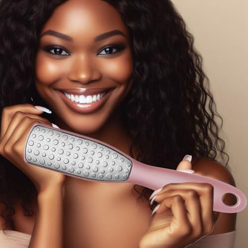 Professional Foot File & Callus Remover 2-in-1 Set ? 9.6" Foot Rasp with 6.7" Nail File Included?Elegant Rose Gold?Dual-Sided, Durable & Hygienic Pedicure Tool for Smooth, Soft Feet?Wet & Dry Use