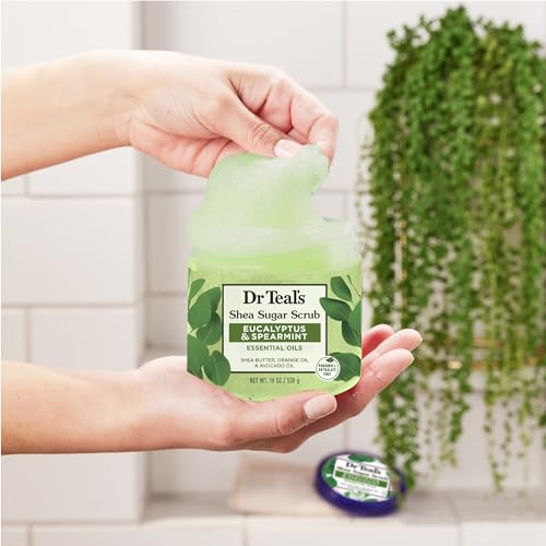 Dr Teal's Shea Sugar Body Scrub with Eucalyptus & Spearmint Essential Oils - 19 oz Pack of 3
