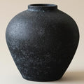 Large Rustic Black Ceramic Vase - Farmhouse Decor, 10.6 Inches Tall - Variation of THIS listing