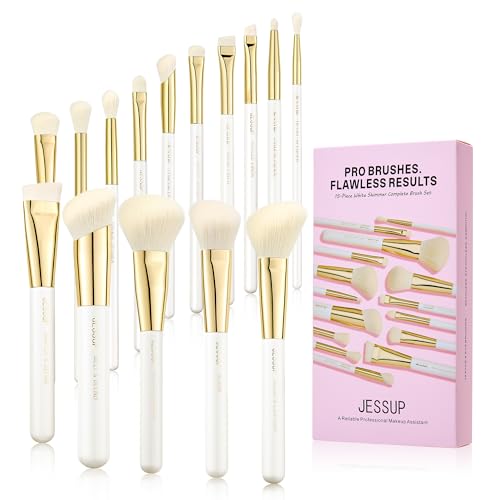 15-Piece Makeup Brush Set with Vegan Synthetic Fibers for Face & Eyes