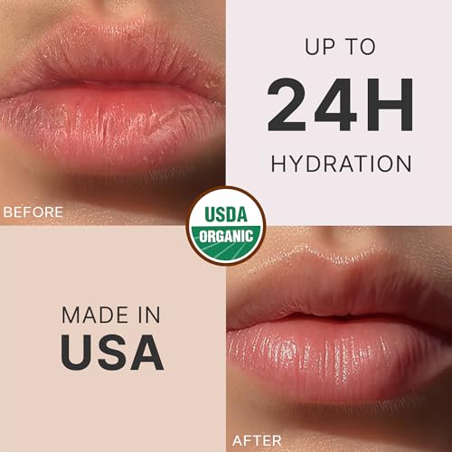 USDA Organic Lip Balm - USA Made with Natural Ingredients, Beeswax Vanilla Chapstick for Dry Lips, Gifts for Women, Birthday Gifts for Her & Him, Hydrating Lip Balm Beauty Gifts, Natural Chapstick