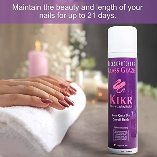 Backscratchers Kikr Activator Nail Resin Spray 6 Oz for Fiberglass & Silk Wraps - Pack of 1