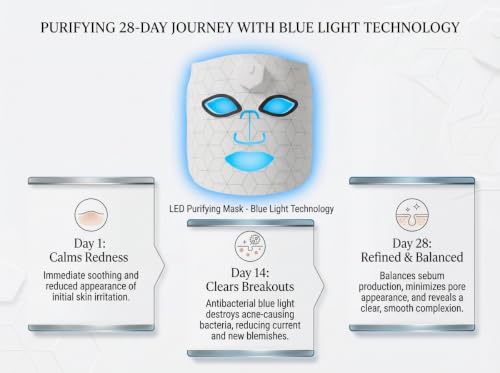 LED Face Mask for Skin Care 7 Color Light Therapy, Reusable & Adjustable
