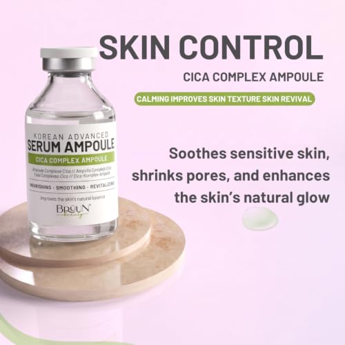 BRÜUN CICA Revival Serum Ampoule for Microneedling, Face & Body, 1.18 fl oz
