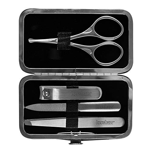Manicure & Grooming Kit with Stainless Steel Tools and Case - Travel Friendly