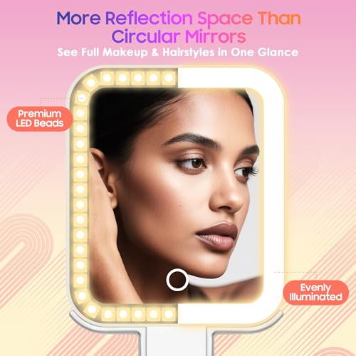 GOMIPURU Silver 30X/1X Double-Sided Travel Makeup Mirror with Lights