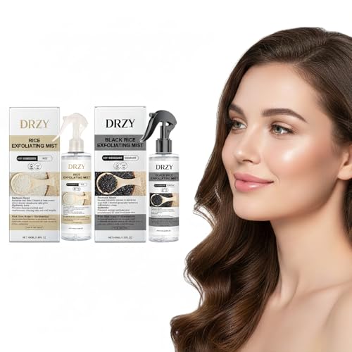 Rice & Black Rice Exfoliating Mist Set ? Dual Hydrating Skin Rejuvenation Mists with Rice Bran Water, Niacinamide & Hyaluronic Acid, Face & Body Care Duo(Rice & Black Rice)
