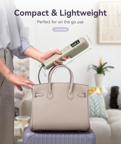 Travel Handheld Garment Steamer & Iron 2-in-1 with Digital Display - Gold