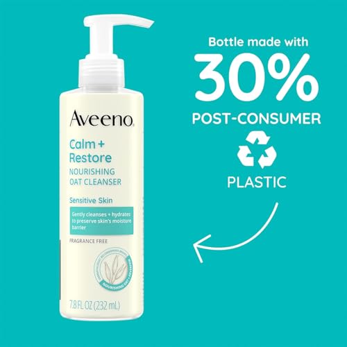 Aveeno Calm + Restore Nourishing Oat Cleanser 7.8oz (Pack of 2)