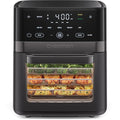 14 Quart Black Air Fryer Oven with Rotisserie & Dehydrator - 6-in-1 Multifunctional Cooker