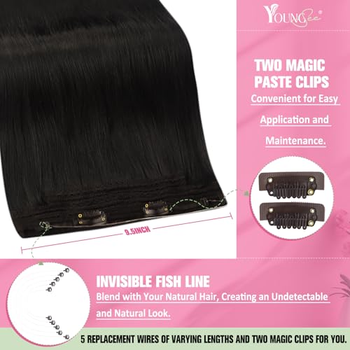 YoungSee Wire Hair Extensions Dark Brown 12 Inch 75G - Variation B-#2