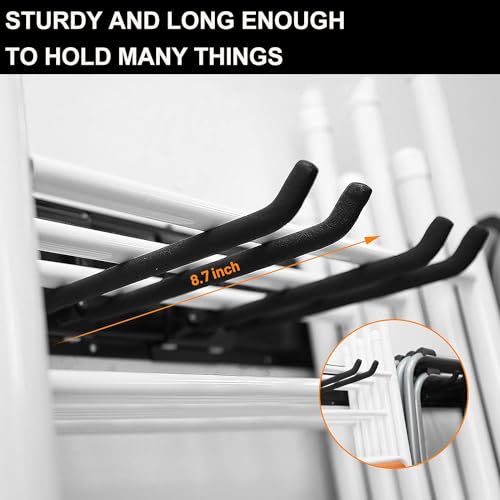 Garage Wall Mount Folding Chair Hangers with 12 Hooks and 6 Panels - Heavy Duty Steel Storage Organizer