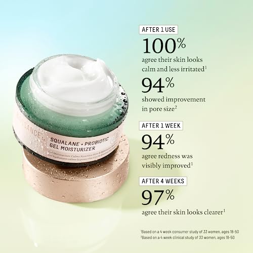 Biossance Squalane + Probiotic Balancing Face Gel Moisturizer - Advanced Formula for Oily & Acne-Prone Skin, Encapsulated Probiotics, Reduces Redness & Excess Oil, Soothes Sensitive Skin - 1.69 oz