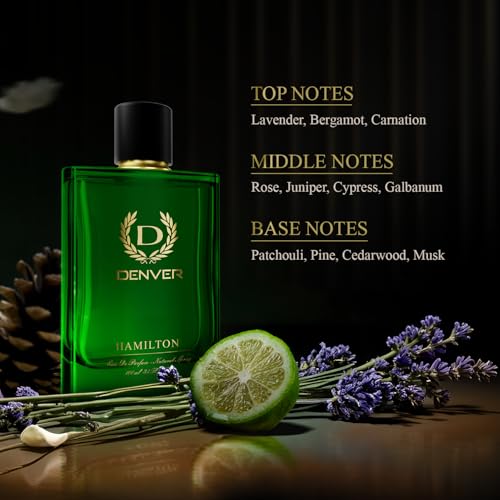Denver Hamilton Men's Eau de Parfum - Long-Lasting Lavender & Spicy Fragrance 3.38oz x2