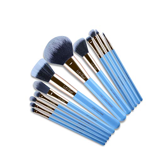 Makeup Brush Set Blue Collection Face and Eye Brush Set of 12